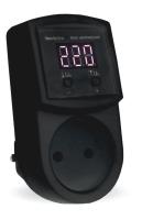 Реле напряжения в розетку 10А 2,2кВт 120-270В  УКН-10р ЧЕРНЫЙ  HS Electro