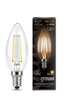 Лампа светодиод. E14   5W CANDLE Gauss  2700K филамент