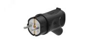 Вилка 16А с/з каучук угловая с кольцом IP44 черная MultiSet Systeme Electric