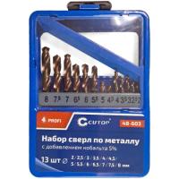 Набор сверл Cutop по металлу 2-8 мм (13 шт) кобальт 5%