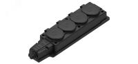 Розетка 4-я 16А с/з IP44 каучук, крышка черная MultiSet Systeme Electric