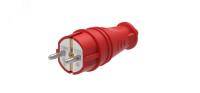 Вилка 16А с/з каучук прямая IP44 красная MultiSet Systeme Electric