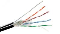Кабель LAN FTP-5E  4х2х0,51  Cu PE черный с тросом  SkyNet