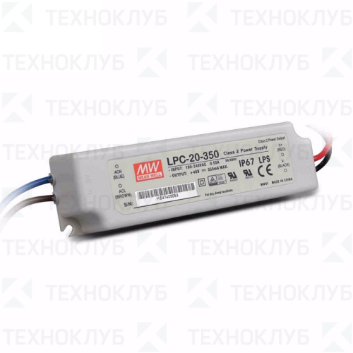 Блок питания 9-48V 0,35A имп Mean Well LPC-20-350