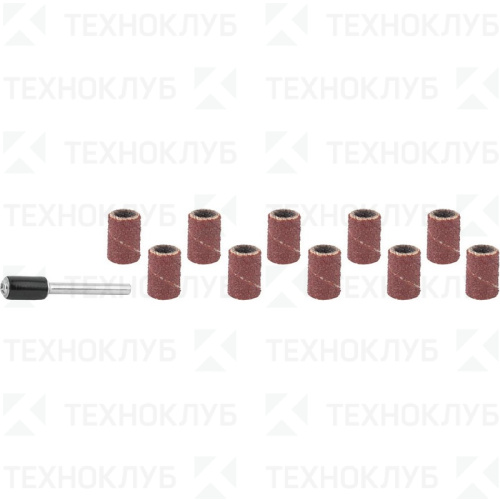 Набор наждачки 6,25 мм 10 шт. Р 80/120 с держателем