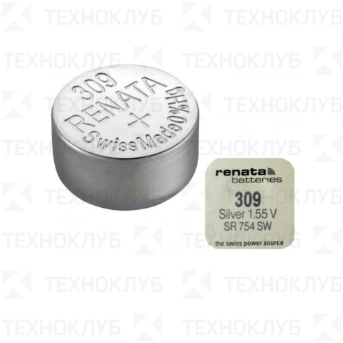 Батарейка часовая 309 LD Renata 7,9x5,4 (SR754SW, SR48, GS5)