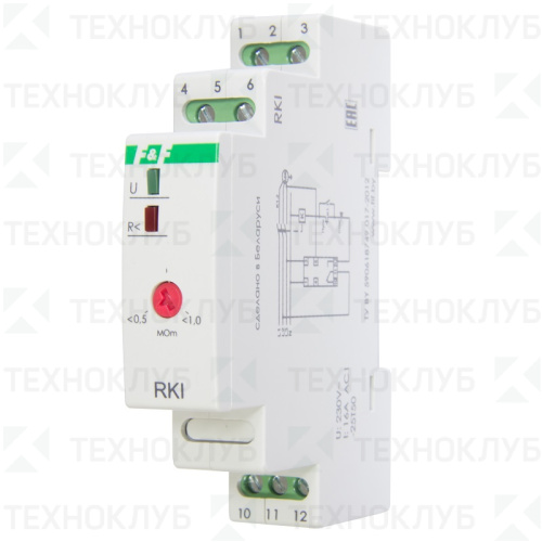 Реле контроля изоляции RKI 170-250В 16А (500-1000кОм) 1P F&F