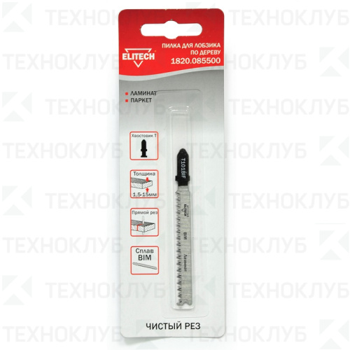 Пилка для лобзика Elitech T 101 BIF (ламинат 1.5-15 мм)