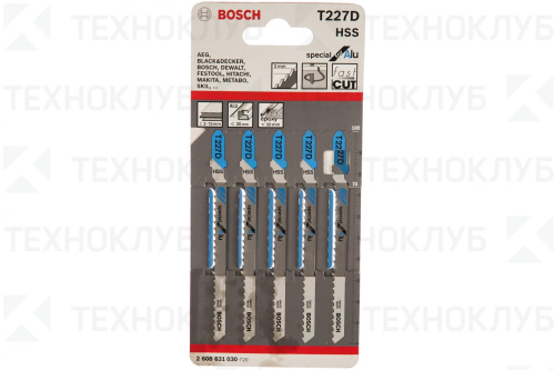 Пилка для лобзика Bosch T 227 D (алюминий 3-15 мм)