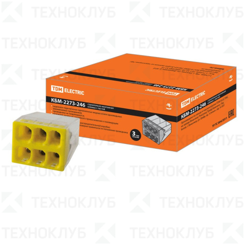 Клеммник безвинтовой 2273-246 6х0,5-2,5мм2 с пастой TDM