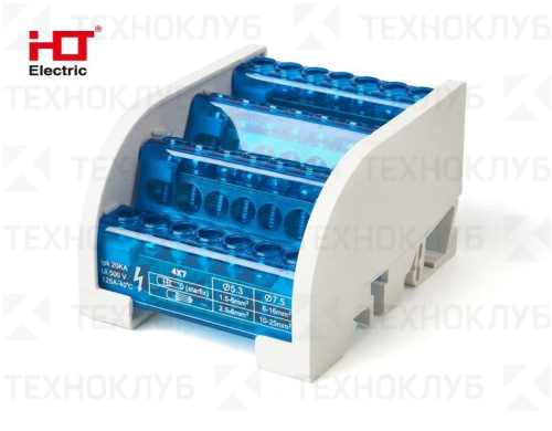 Шина нулевая на DIN-рейку в корпусе 4х 7групп (лесенка) HLT