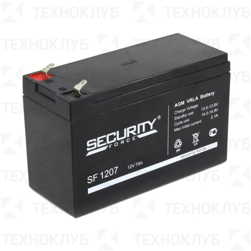 Аккумуляторная батарея 12В   7Ач (AGM) SF 1207 Security Force 