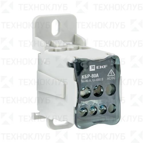 Распред-ный блок КБР- 80 (1х16/4х6+2x16) 80А DIN  EKF