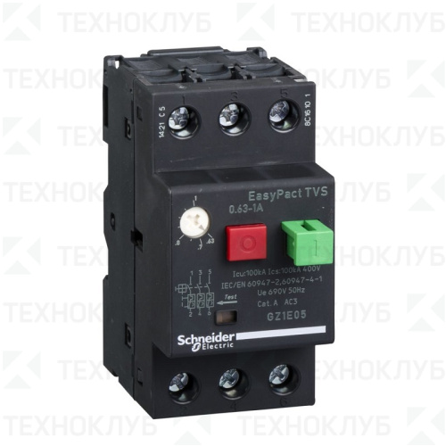 Пускатель с защитой двигателя  0,63-1A  GZ1E05  Schneider Electric