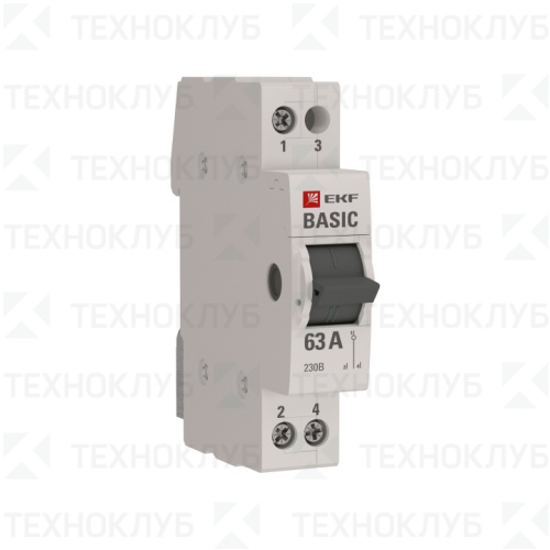 Переключатель I-0-II 1P 63A на DIN  Basic EKF