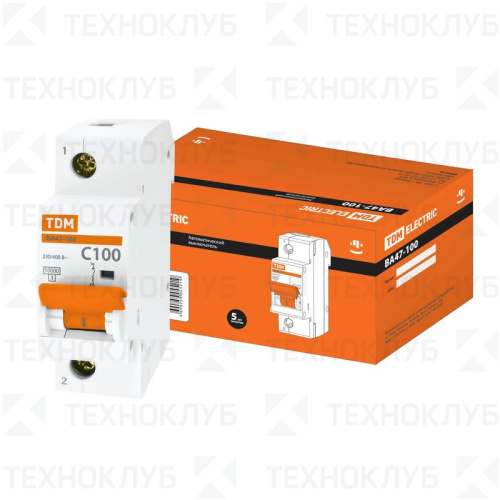 Выключатель автомат. ВА47-100 1п 100А 10кА TDM