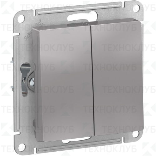 Выключатель Schneider AtlasDesign 2-кл. алюминий