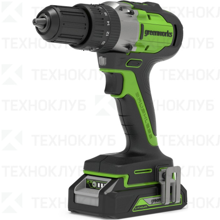 Дрель аккум. GreenWorks GD24DD60  24 В 1*2,0 Ач бесщеточная