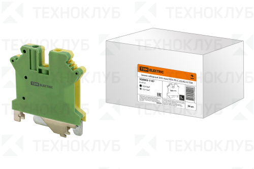 Зажим наборный (винтовой) ЗНН-4мм2 41А желто-зеленый (Ph-C USLKG-4)  TDM