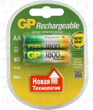 Аккумулятор (AA) R6 1800mAh GP (2шт) Ni-Mh