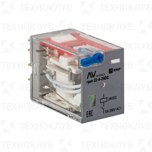 Реле промежуточное 4 контакта  5А  24V DC (RPAt 22/4) AVERES  EKF