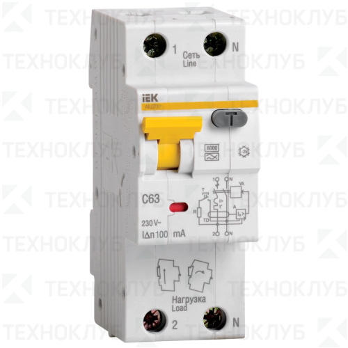 Автомат диф. АВДТ32 2п 25А/30мА IEK