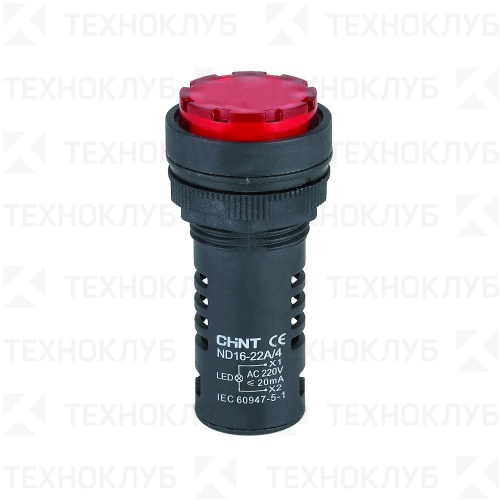 Сирена свето-звуковая ND16-22FS 24В АС/DC красная (прерывистый звук и свет)  CHINT