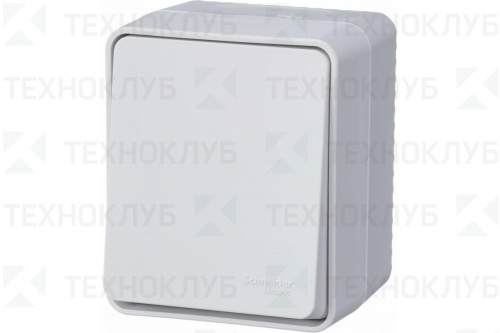 Переключатель Schneider AtlasDesign Profi54 1-клав. IP54 накл. белый