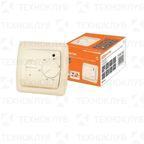 Терморегулятор мех. ТТП 16А 250в с датчиком 3м "Онега" сл. кость TDM