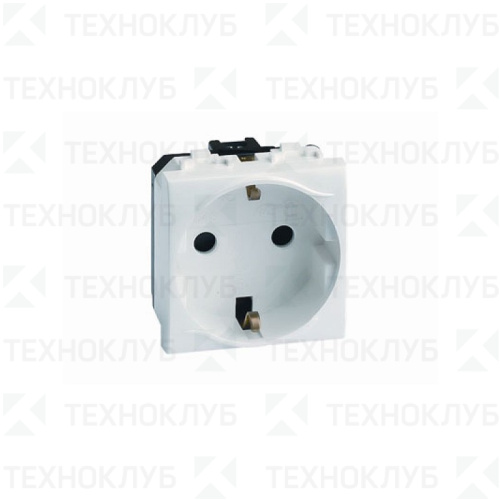 Розетка DKC Brava 2М 1-я с/з со шторками, бел