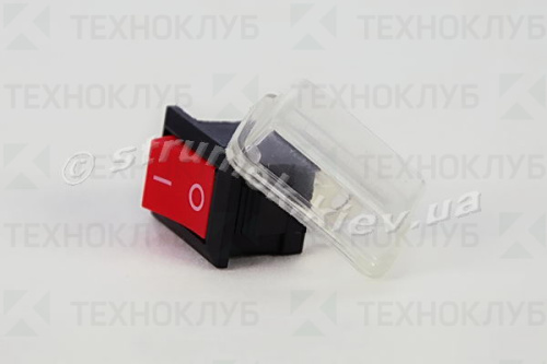 Переключатель мини I-O, 2pin, 6А, красн. YL211-03/KDC1-116 влагозащ.