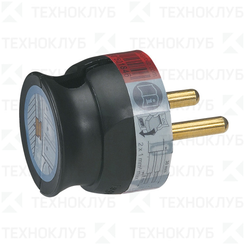 Вилка Legrand 16А черн.  50184