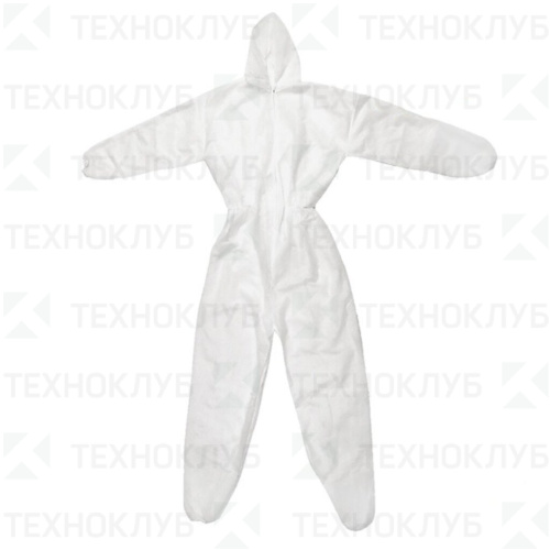 Комбинезон защитный "Каспер-Р40", на молнии и с капюшоном, разм. 52-54/170-176, 40 г/м2, белый, TDM