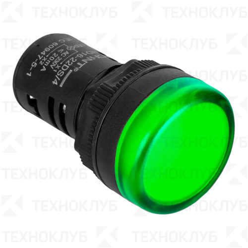 Лампа сигнальная d22мм  24V AC/DC зеленая (LED) ND16-22DS/2  CHINT