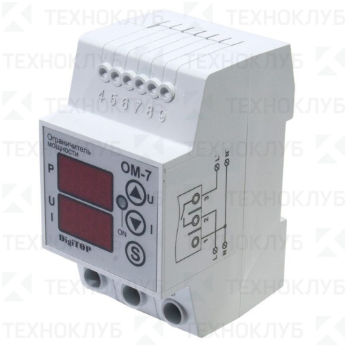 Ограничитель мощности/напряжения ОМ- 7 (max 40A) до 7 кВт DigiTop