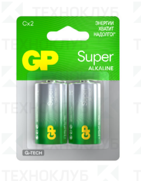 Батарейка (C) LR14 GP Super Alkaline (2шт) 14AA21-2CRSBC2