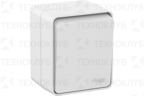 Выключатель Schneider AtlasDesign Profi54 1-клав. IP54 накл. белый