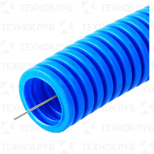 Труба гофрированная ПП D=16мм (синяя, 350Н, не расп. горения (НГ)) Dвн.=10,7мм  Промрукав