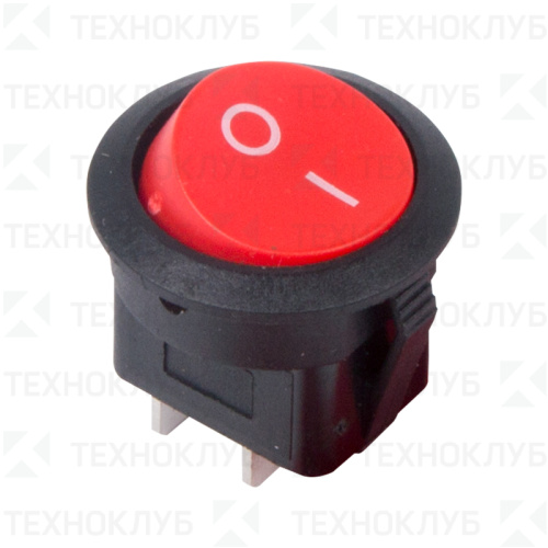 Выключатель клавишный (d20) ON-OFF 250V 6A (2с) красный (RWB-212, SC-214, MRS-102-8)  REXANT