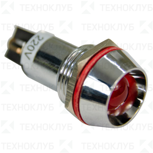 Лампа сигнальная d16мм 230V AC красная (LED) металл AD22С  Энергия