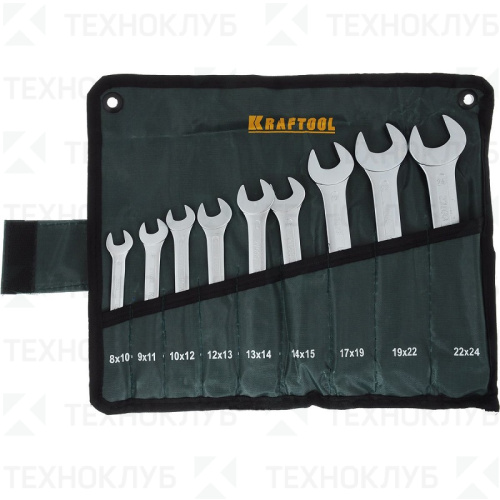 Набор ключей рожковых Kraftool 8-24 мм