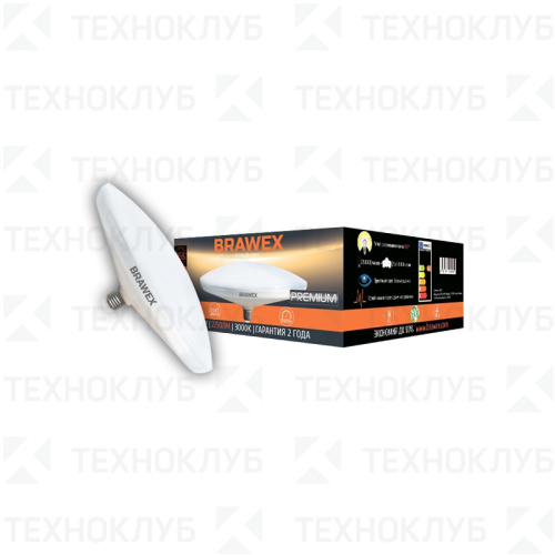 Лампа светодиод. E27  25W DISK 3000K Brawex