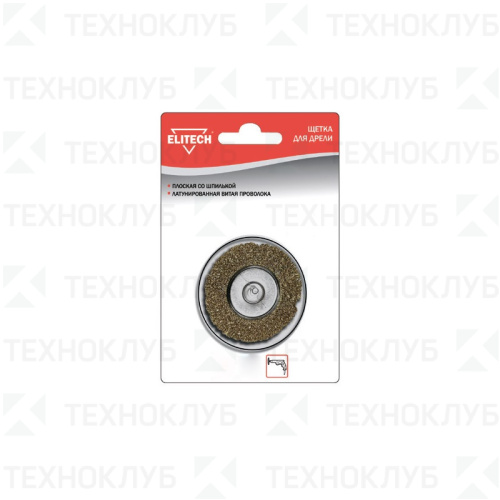 Щетка Elitech для дрели d 100 мм дисковая латунь
