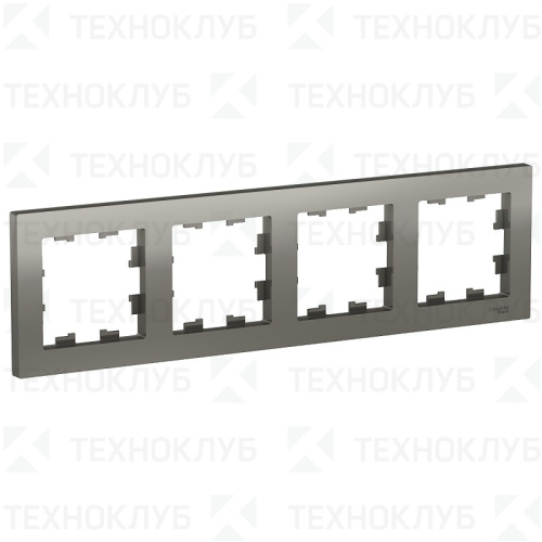 Рамка Schneider AtlasDesign 4-ая сталь