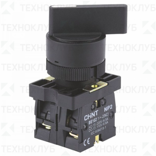 Переключатель удлиненный d22мм 2 положения с фиксацией 1НО+1НЗ  NP2-EJ25  IP40  CHINT