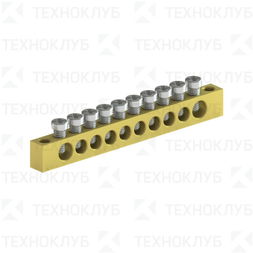 Шина нулевая KSN-1-5-6x9  10 отв (крепеж по краям) Tekfor