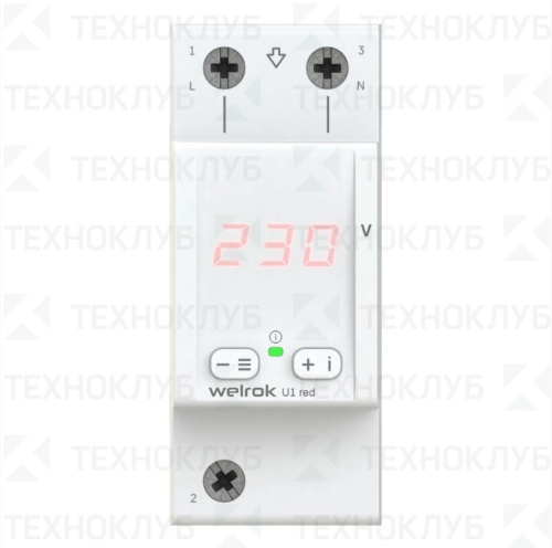 Вольтметр UI-1 (~120В...~280В) red DIN Welrok