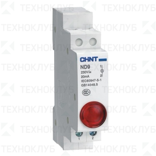 Лампа сигнальная ND9-1/r 230В AC/DC красный (LED) DIN  CHINT
