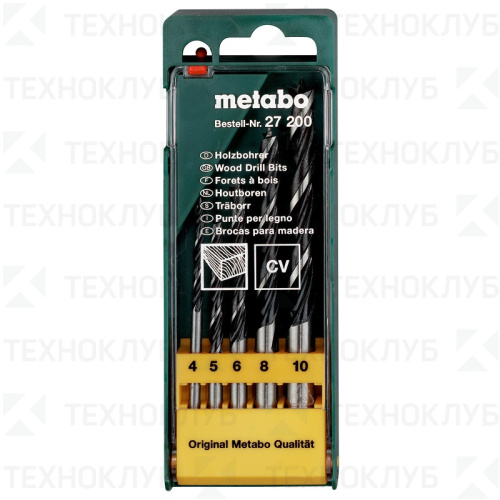 Набор сверл Metabo по дереву 4-10 мм 5 шт.