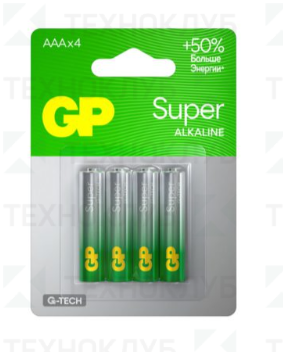 Батарейка (AAA) LR03 GP Super Alkaline (4шт) 24AA21-2CRSBC4